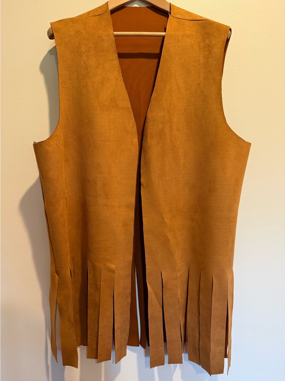 Costume Hippy Fringe Faux Suede Vest
